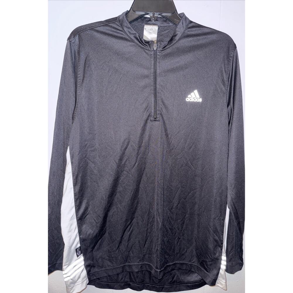 NWOT Adidas Free lift Men's Quarter Zip Track Shirt Black Sz M Climalite